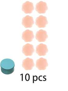 10pcs Reusable Seamless Silicone Bra Liners - Invisible, Self-Adhesive, Nipple Concealer For Women - Comfortable, Breathable, Easy To Clean Bra Accessories