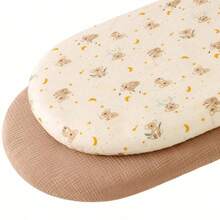 2 Packungen Baby Musselin Stubenwagen Laken, atmungsaktiv, elastisch, kuschelig, passgenau Baumwoll-Stubenwagen Matratzen Laken für Baby Jungen und -mädchen, passend für ovale und rechteckige Wiegen, 33"x17"