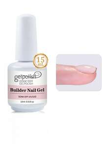 15ml Nail Extension Gel, 7-In-1 Clear Extension Gel, LED Lamp Cured Colored Rubber Base Coat, Strengthen & Thicken Extension Gel With Rhinestones, Bottle, Suitable For DIY Home Manicure & Salon Gifts