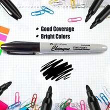 多色永久性马克笔，黑色细头永久性马克笔，马克笔套装，速干防褪色细头马克笔，适用于木材、塑料、纸张、金属等多种材质，可用于绘画、着色和海报制作 - 記號筆 - 查看 5
