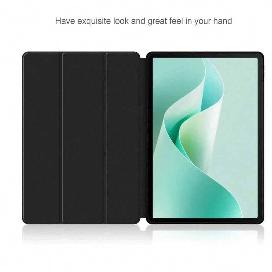 TenYide 三折式 PC 保护壳,带唤醒功能,兼容各种型号和尺寸的 iPad/MatePad/Honor Pad/Tab,颜色可选 - 黑色 - 查看 1