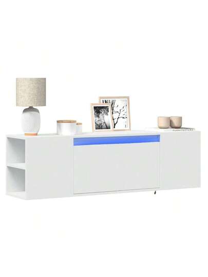 VidaXL TV Wand Unit LED Lighting 135x31x39.5 Cm Wit