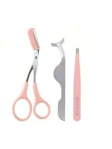 1/2/3/4 piezas Kit portátil de arreglo de cejas de acero inoxidable, pinzas de precisión para dar forma a las cejas y eliminar el vello fino, compacto y ligero, esencial para viajar