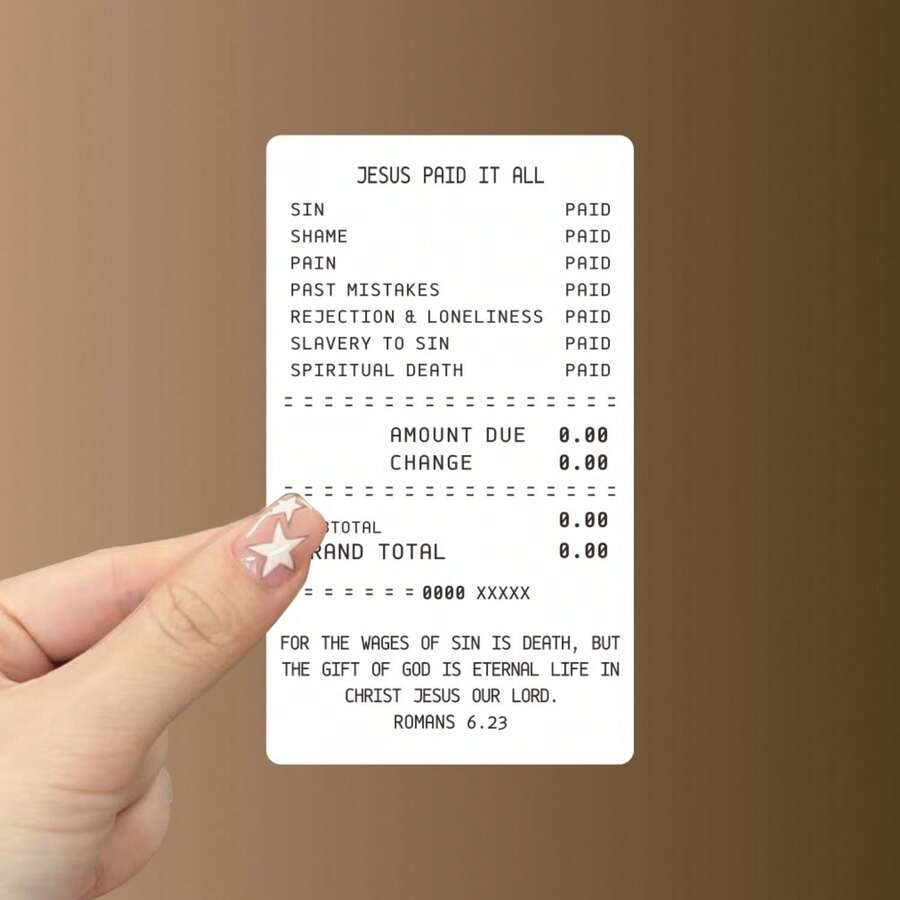 Jesus Paid It All" Vinyl Sticker - Waterproof Religious Decal With Jesus Christ Quote, Perfect For Laptops, Cars, And Home Decor, Inspirational Stickers