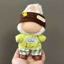 Conjunto de ropa para muñeca de 17 cm, compatible con Labubu, conjunto de ropa adecuado para muñecas de 6.7 pulgadas, accesorios de sombrero y ropa de moda y únicos, adecuado para muñecas de primera/segunda/tercera generación para jugar y exhibir, solo conjunto de ropa (excluye muñecas y zapatos)