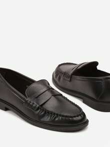 Vices Pleated Soft Leather Shoes With Leather Insole - Dark Grey - View 6