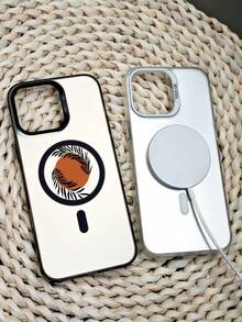 GALLAPLE Minimalist Circular Design Phone Case, Fashion Accessory With Magnetic Design Enables Wireless Charging, Popular Unique Style, Cute Simple Pattern For Women, Durable Shockproof, Compatible With Iphone 16Promax/16Pro/16Plus/16/15Promax/15Pro/15Plus/15/14Promax/14Pro/14Plus/14/13Promax/13Pro/13/12Promax/12Pro/12/11Promax/11Pro/11 - màu đen - Xem 6