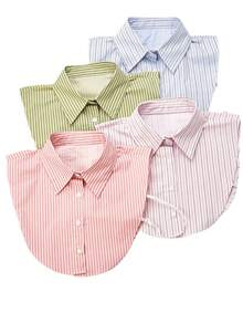 1 件经典女士职业学生百搭尖领牛仔布可拆卸领子配饰女士