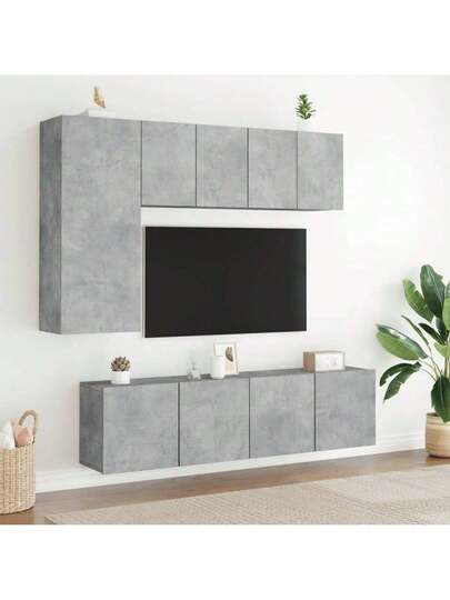 VidaXL TV Cabinets Pcs Wand Mounted 60x30x41 Cm Concrete Grijs view 3