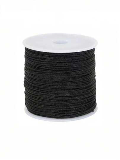 1 pieza de cordón negro sin elástico, hilo de cuerda de colores para manualidades para hacer joyas, pulseras, collares, manualidades con cuentas y cuerdas para artesanía