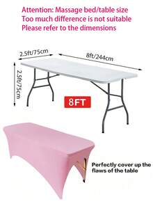 1pc 8ft Salon Massage Table Cover, Stretchy Eyelash Extension Bed Cover, Suitable For Eyelash And Beauty Salon Massage Beds - Multicolor - View 3