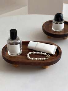 1 pièce Plateau à bijoux en bois vintage, support à parfum, organisateur de rangement pour aromathérapie et cosmétiques, plateau en bois pour bibelots, clés, desserts, accessoires photo, bac d'entrée