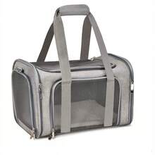 1pc Multipurpose Pet Carrier (Available In Multiple Sizes), Dog/Cat Handbag, Pet Carrier, Cat/Dog Cage, Convenient Shoulder Sling Cat Backpack, Breathable Dog Tote Bag, Suitable For Outings/Travel/Vet/Airport - Grey - View 7