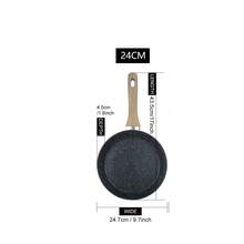 ABKOK 1pc/2pcs/3pcs Cookware Set, Thick Bottom Non-Stick Coating, Wooden Handle, Easy To Clean, Suitable For Various Stoves And Kitchen Cooking, Please Note The Size, Choose Set Or Single Pan - Black - View 17