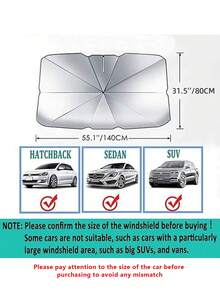 Foldable Car Windshield Sunshade Umbrella, Protects Vehicle From UV Rays, Sunlight And Heat, Suitable For Most Vehicles - Parasols - View 3