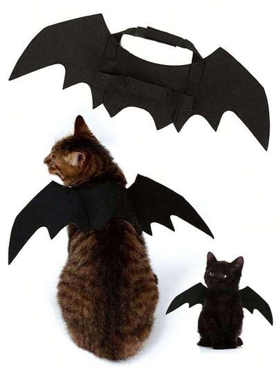 Halloween Pet Costume Accessories, Black Bat Wings Small Dogs & Cats, Cool Bat Transformation Outfit Small Pets