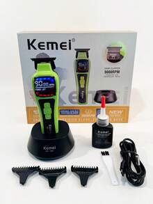 Kemei KM-1863 New Electric Hair Trimmer For Barber Professional T-Blade Cipper With Charging Base 0mm Zero Gapped Carving Clipper High Speed Adjustable Speeds 9000Rpm DLC Blade Hair Clipper High Quality Machine Gift For Men Birthday Finishing Machine, Christmas Gift Xmas, New Year Gift