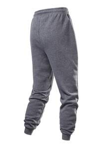 1 Stück Herren dunkelgraue Lässig Jogginghose mit Kordelzug, Tasche und Thermofutter, warm für Laufen, Fitness, Sport, Herbst/Winter