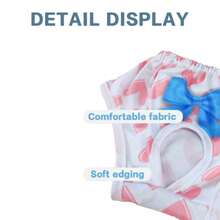 1件装可爱心形蝴蝶结印花宠物生理裤，中小型猫狗防骚扰裤