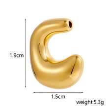 1 Mặt dây chuyền 26 chữ cái bằng thép không gỉ đa năng - Thiết kế hốc chữ cái đơn, Trang trí cổ khi đi làm hàng ngày - Vàng - Xem 23