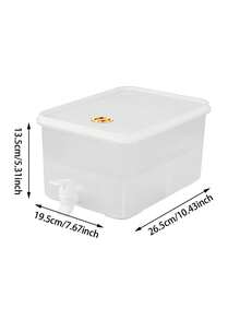 1pc Large Capacity Beverage Dispenser, Fruit Infuser Water Dispenser With Spigot, Drink Dispenser, Refrigerator Pitcher, Refrigerator Bottle Cooler, Large Dispenser For Serving Cocktails, Juices, Water, Halloween And Christmas Party Supplies