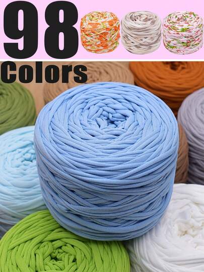 1/2 pezzi Filato di maglietta, rotolo di filato di maglietta grande da 300g ± 20g - 2cm di larghezza, filato tessuto a maglia, morbido e versatile per artigianato fai-da-te, usato per uncinetto e maglia di borse, cuscini, bambole, coperte, pantofole, progetti di uncinetto artigianale, disponibile in più colori, filato multicolore | Filato in poliestere | Filato acrilico | Filato per uncinetto | Filato per artigianato | Palline di filato vibranti | Materiale per artigianato versatile, accessori e forniture per maglieria