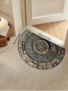 1pc Semi-Circle Faux Wood Grain Doormat, Durable Non-Slip Bottom, Doormat, Small Rug, Welcome Mat, Carpet, Floor Mat, Outdoor Doormat, Kitchen Rug, Home Decor, Front Door Mat, Area Small Rug, Outdoor Mat, Home Decor