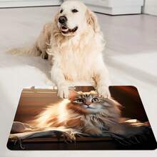 1pc Cute Cat Easy Care Pet Placemat, Cat Bowl Mat, Diatomite Mat, Cat Dog Feeding & Care Supplies