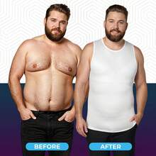 Gynecomastia Compression Shirt For Men - Slimming Undershirt Tank Top - trắng - Xem 11