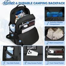 NEWHEY 43L Tactical Backpack, Hiking Camping Backpack, Waterproof Military Backpack, MOLLE Backpack, Large Capacity Survival Backpack, Outdoor Backpack, Men's Backpack, Travel Fishing Hunting Daily Backpack, Large Capacity Travel Bag - Multicolor - View 3