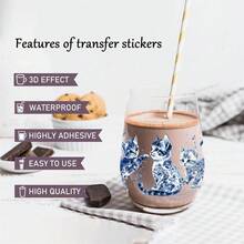 5 Sheets Blue Cats UV DTF Stickers Waterproof Rub On Transfers UV DTF Stickers Suitable For 16 Oz Glass Waterproof Decals For 16 Oz Tumbler - 樣式1-5表 - 查看 7