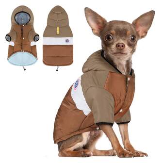 2-Leg Warm Hooded Sweater Jacket For Dogs, Comfortable Pet Clothes For Cold Weather, Cute Dog Outfit, Fashionable Small Dog Winter Coat With Hood