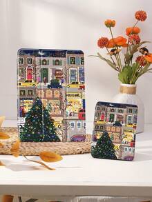 Christmas Eve Street Market Pattern Tablet Case, Compatible With IPad 9.7/10.2/10.5/10.9/12.9/Pro 11, 10th Generation, Compatible With Samsung Galaxy Tab S6 Lite 10.4-Inch, Compatible With Kindle Paperwhite 12th Gen 2024, Kindle (11th Generation) 2022 Version, Soft And Drop Resistant, Intelligent Standing/Automatic Wake-Up/Sleep, Christmas/Christmas Gifts/Holiday Gifts