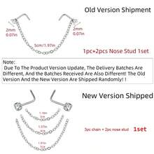 SENLANSP 1 Vòng thép không gỉ CZ Mũi Có Dây chuyền, Trang sức xỏ khuyên mũi đôi dành cho nữ - Nhiều màu - Xem 4