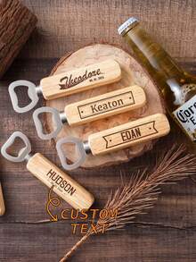 10 piezas, 30 piezas y 50 piezas de abrebotellas de madera personalizados, con nombres y fechas personalizables, prácticos, regalos de boda, regalos personalizados para el novio, regalos para fiestas, suministros de cocina, suministros para fiestas de cumpleaños