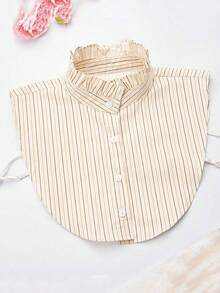 1 chiếc cổ áo có thể tháo rời họa tiết sọc cổ điển dành cho nữ, đa năng khi đi làm và đi học, dùng để mặc trang phục và trang trí Giáng sinh - cổ áo giả sọc - Xem 19