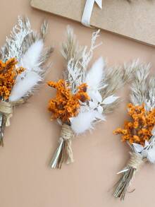 12 Pcs Boho Dried Flower Bouquet Mini Wedding Handmade Dry Flowers Decor For Vase Crafts DIY Photo Boutonniere For Men Floral Plant For Bridesmaid Gift Birthday Decor And Autumn Decor Items