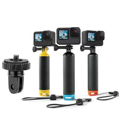 Floating Hand Grip Waterproof Monopod For GoPro Hero 13 12 11 10 9 8 7 6 5 4 3+ 2 1 Session Black Silver Handler & Handle Mount Accessories Kit For Water Sport And Action Cameras