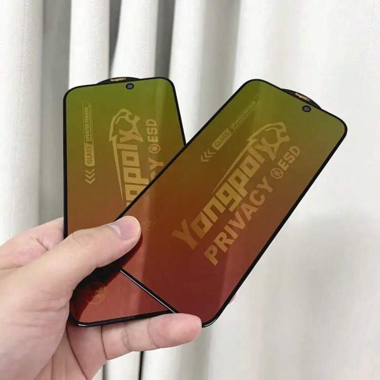 NNBILI 4-In-1 Privacy Screen Protector + Lens Protector Set (2 Pcs), Anti-Blue Light, Anti-Scratch, Full Coverage, Gradient Green, Tempered Glass Material, Compatible With 13/14/15/16/17/Plus/Pro/Pro Max/17Air/16e Series, Holiday Gift, Privacy Protection, Screen Safety - Gradient - View 9
