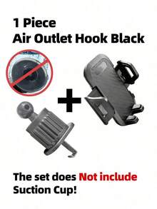 可旋转吸盘车载手机导航支架 - 出风口支架/吸盘支架/出风口配件 - Android 手机支架，适用于挡风玻璃仪表板桌面，可清洗且可重复使用 - 黑色 - 查看 14