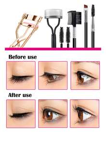 16pcs Stainless Steel Lash Curler Set, Includes 1 Lash Curler With Comb, 1 Lash Brush, 2 Lash Rollers, 1 Angled Dual-Ended Brow Brush, 1 Brow Comb, 10 Replacement Pads, For Lash & Brow Care,Stainless Steel Eyelash Curler With Wide Opening For Easy And Long-Lasting Curling Effect, Professional Makeup Tool,Makeup,Cheap,Room Decor,Vanity,Travel,Bedroom,Makeup Accessories,Eyelash Curler