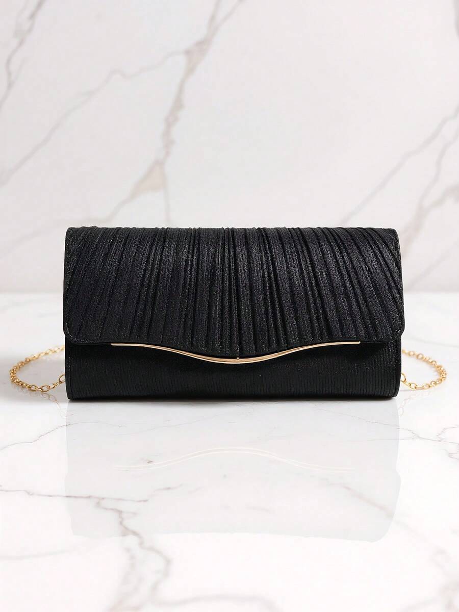 Sacs-cadeaux de Noël noirs, petit sac pochette enveloppe. Sac à main de mode classique pour banquet, soirée. Sac à bandoulière avec chaîne métallique brillante et pailletée