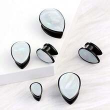 1pc Stainless Steel Water Drop Shaped Hypoallergenic Ear Tunnel Expander, Stretcher Plug, Unisex Fashion Body Piercing Jewelry