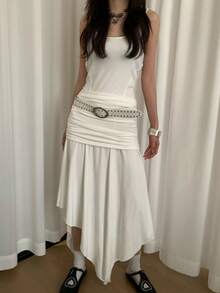 1 件女士白色 PU 朋克风格铆钉腰带 - 白色 - 查看 2