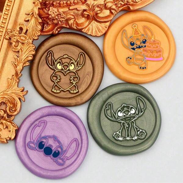 Disney 1 قطعة ختم شمع بقطر 25 مم، ختم شمع من النحاس لختم الأظرفة والأختام الزفاف وأختام الحفلات، مجموعة ختم الشمع، هدية ختم الشمع