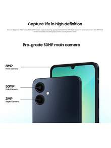 三星 Galaxy A06 4G 智能手机全球版 6.7 英寸大尺寸 HD+ 显示屏 50MP 三摄像头 5000mAh 长效电池 侧面指纹解锁 USB Type-C *无充电器