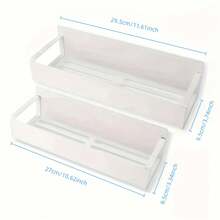 1/2 件套磁性侧置物架，适用于冰箱和洗衣机 - 无需钻孔即可轻松安装，光滑的黑色金属饰面，壁挂式香料收纳架，非常适合洗衣必需品