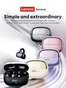 Lenovo Lenovo LE302 Fashionable Bluetooth Headphones With Bow Earphone Accessory, Clip-On Stereo Surround Sound, High-Quality Audio, Low Latency, ENC Noise Cancellation, Comfortable Wear, Suitable As Stylish Earring Accessory And Gift For Women