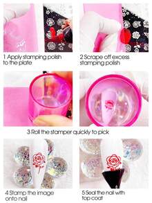 Płytka do stemplowania paznokci z koronkową krawędzią i francuskim wzorem, kokardka ze wstążki, szablon do paznokci, wielokrotnego użytku, szablon do transferu wzorów, narzędzie do zdobienia paznokci w salonie, akcesoria do paznokci DIY