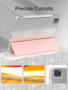 TPU 皮革翻盖保护套，兼容 iPad A16（第 11/10 代、第 9/8/7 代，10.2 英寸）、iPad Air（10.9 英寸）、iPad Pro（11 英寸）、iPad Air（13 英寸）、iPad Pro（12.9 英寸），粉色 - 粉色 - 查看 9